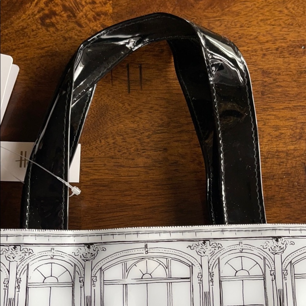 Harrods Black, White, Pink & Green Illustrated Mini Tote - Picture 5 of 8